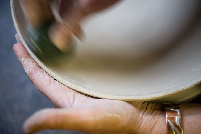 Jane White 2015, making pots to be pit fired
